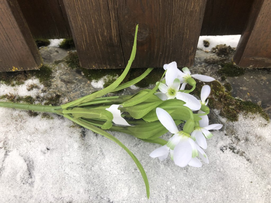 Umělé sněženky jako živé 27 cm